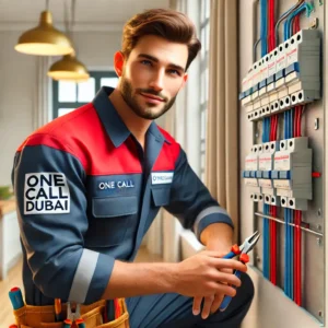 Men who is electrician work on home Residential Home Electrical Services - One Call Dubai​