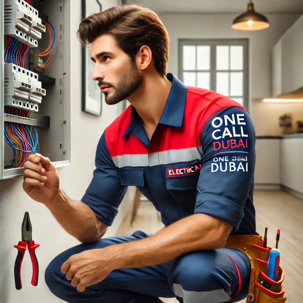 Men who is electrician work on home Residential Home Electrical Services - One Call Dubai​,