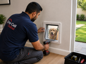 Wall Mounted Pet Door Installation_ in Dubai
